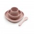 Set 4 pcs vaisselle en silicone pour enfant - APRIL Couleur Rose