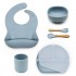 Set of 6 pcs silicone dishes for children - FEBRUARY Color Blue