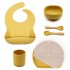 Set of 6 pcs silicone dishes for children - FEBRUARY Color Yellow