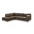 Canapé d'angle 3/4 places en effet cuir 265x205xH83 cm - Roswell Couleur Brun