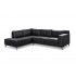 3/4 seater corner sofa in leather effect 265x205xH83 cm - Roswell Color Black