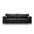 3-4 seater sofa in leather effect, 200x95xH87 cm - ROSWELL Color Black