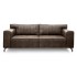 3-4 seater sofa in leather effect, 200x95xH87 cm - ROSWELL Color Brown