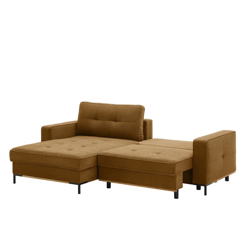 Canapé d'angle + repose-pieds - Canapé d'angle avec fonction couchage et  rangements 