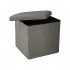 Pouf folding storage box, fabric bouclette, 38x38xH38cm - YANE Color Grey
