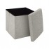 Pouf folding storage box, fabric bouclette, 38x38xH38cm - YANE