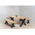 Dining table X legs in solid oak wood Thickness 6cm - KASTLE