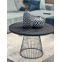 Round black metal coffee table with cone base, D80xH50.5 cm - MILO