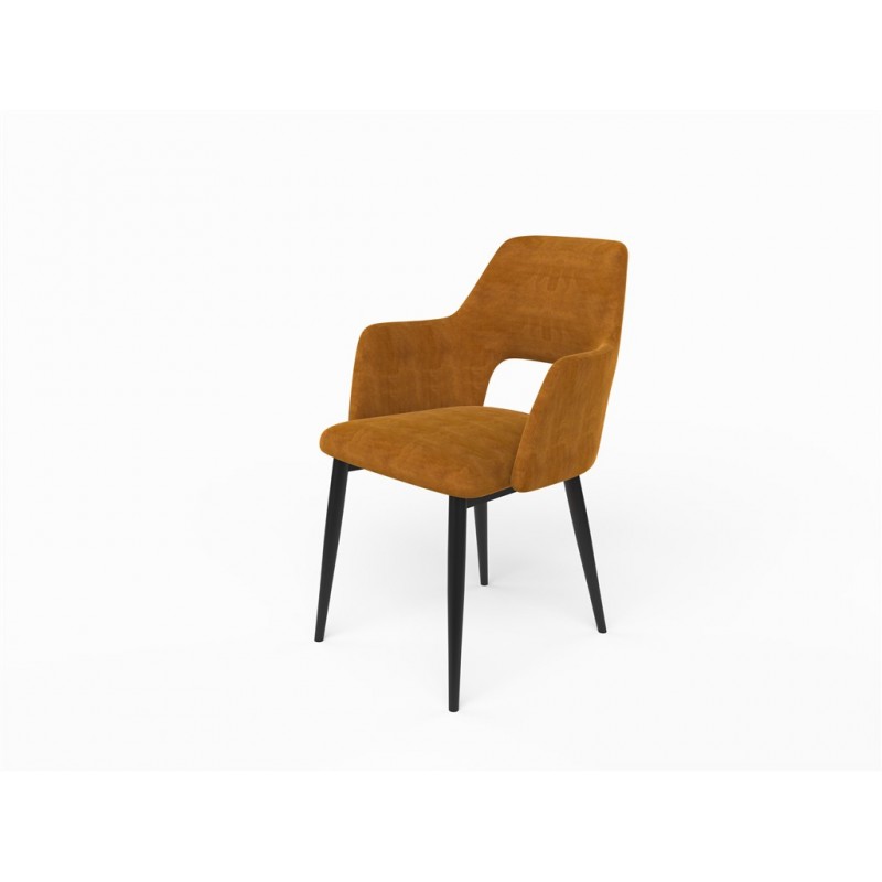 Chair with armrests in velvet fabric - RITA