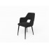 Chair with armrests in velvet fabric - RITA Color gris foncé