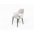 Chair with armrests in velvet fabric - RITA Color Beige