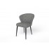 Chaise en tissu velouré, 60x59,5xH80 cm - NINA Couleur Gris