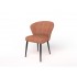 Chaise en tissu velouré, 60x59,5xH80 cm - NINA Couleur Rouille