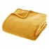 Plain flannel blanket with fur effect, 127x152cm Color Yellow