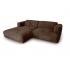 Canapé d'angle 3 places en tissu 240cm - CLAUDIA COMPACT Couleur Brun