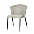 Nils chair - soft mottled fabric and black metal - stackable