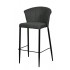 Nils stool premium fabric and black metal height 75 cm-stackable Color gris foncé