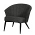 Nils accent chair in soft mottled fabric with black legs Color gris foncé