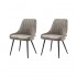 Set of 2 chairs aged leather effect Washable fabric 58X50XH82CM- ROMY Color Grey