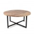 Wooden coffee table with black metal base D80xH40CM - SUMMER