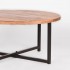 Wooden coffee table with black metal base D80xH40CM - SUMMER