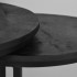 Set van 2 houten nesttafels met zwarte metalen poten 70x70xH45CM - BELLA