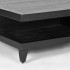 Wooden coffee table with black metal foot 80x80xH33CM - DAHLIA