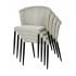 Nils chair - soft mottled fabric and black metal - stackable