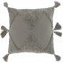 Cotton cushion with pompoms, 45x45cm Color Grey