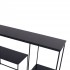 Black metal side table, 110x32xH76 cm