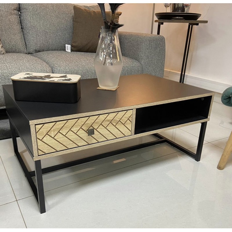 Coffee table LINDA black with pattern