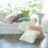 XXL Plain long hair cushion, 60x60CM - SHAGGY Color Pink