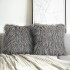 XXL Plain long hair cushion, 60x60CM - SHAGGY Color Grey