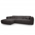 4 seater corner sofa in soft fabric, 280x165xH73CM - CLAUDIA Color Grey