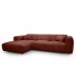 4 seater corner sofa in soft fabric, 280x165xH73CM - CLAUDIA Color Brown