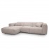 4 seater corner sofa in soft fabric, 280x165xH73CM - CLAUDIA Color Taupe