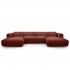 Panoramic Sofa 6 Seats in soft fabric, 360x165xH73CM - CLAUDIA Color Briques