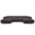 Panoramic Sofa 6 Seats in soft fabric, 360x165xH73CM - CLAUDIA Color Grey
