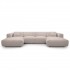 Panoramic Sofa 6 Seats in soft fabric, 360x165xH73CM - CLAUDIA Color Taupe