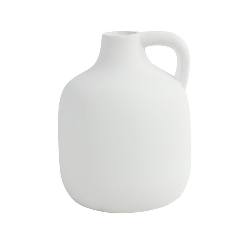 Vase en céramique blanc, H16 cm