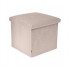 Velvet folding footstool storage box Color Beige