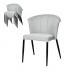 Nils chair - soft mottled fabric and black metal - stackable Color Gris clair