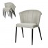 Nils chair - soft mottled fabric and black metal - stackable Color Taupe
