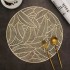 Gold place mat with leaf motif D38 cm