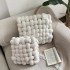 Square knot cushion, bouclette fabric,  30x30 cm Color White