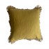 Square cotton fringed cushion - PUNTACANA Color Yellow