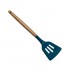 Silicone spatula, wooden handle, 32x8 cm - CUCINA Color Blue