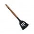 Silicone spatula, wooden handle, 32x8 cm - CUCINA Color Black