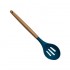Silicone spatula, wooden handle, 31x7 cm - CUCINA Color Blue