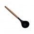Silicone ladle with wooden handle, 31x8 cm - CUCINA Color Black